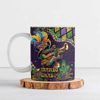 Mardi Gras Alligator Ceramic Mug Let the Gator Jazz Roll - Wonder Print Shop