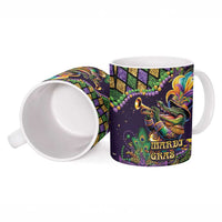 Mardi Gras Alligator Ceramic Mug Let the Gator Jazz Roll - Wonder Print Shop