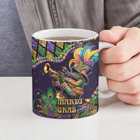 Mardi Gras Alligator Ceramic Mug Let the Gator Jazz Roll - Wonder Print Shop