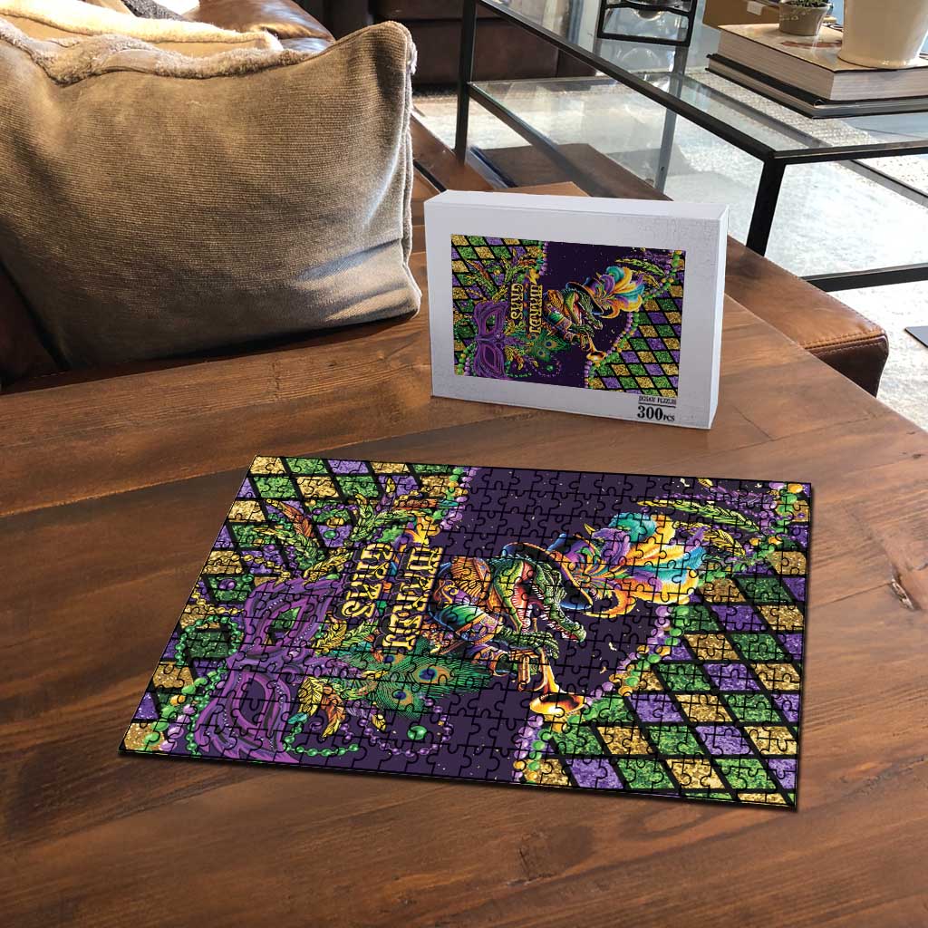 Mardi Gras Alligator Puzzle Let the Gator Jazz Roll - Wonder Print Shop