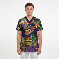 Mardi Gras Alligator Scrub Top Let the Gator Jazz Roll - Wonder Print Shop