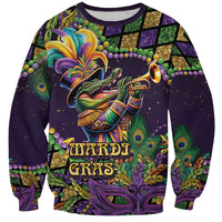 Mardi Gras Alligator Sweatshirt Let the Gator Jazz Roll - Wonder Print Shop