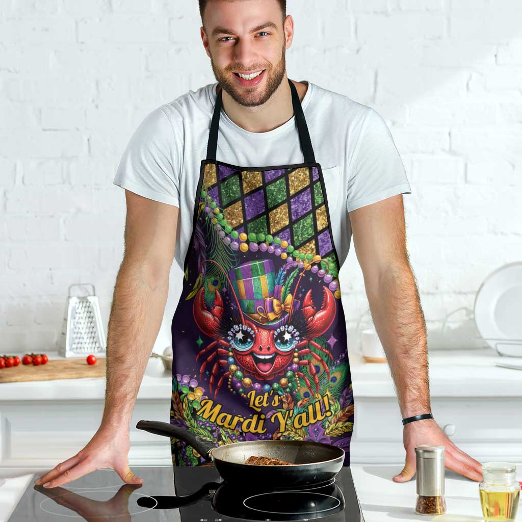 Mardi Gras Crawfish Apron Let's Mardi Y'all - Wonder Print Shop