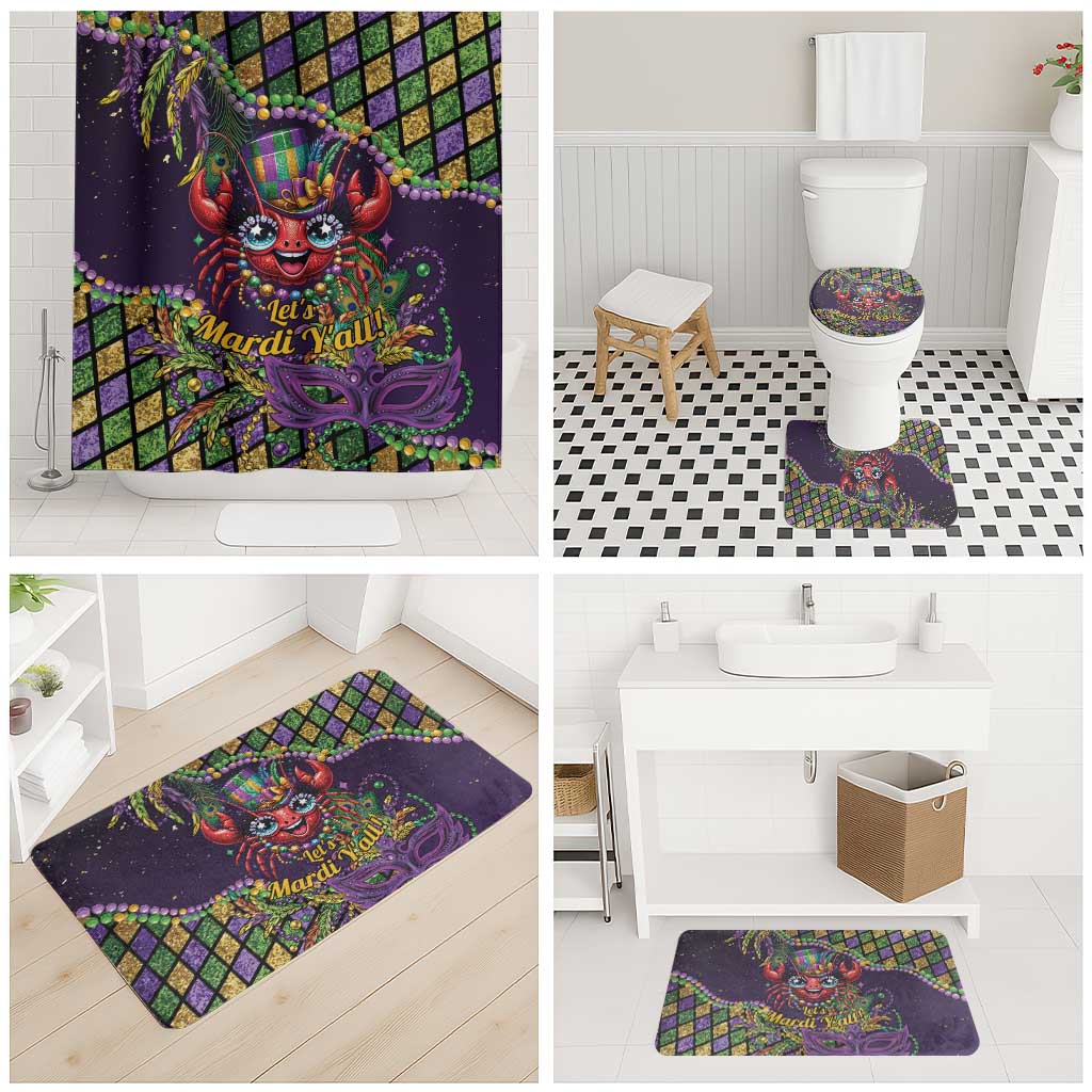 Mardi Gras Crawfish Bathroom Set Let's Mardi Y'all - Wonder Print Shop