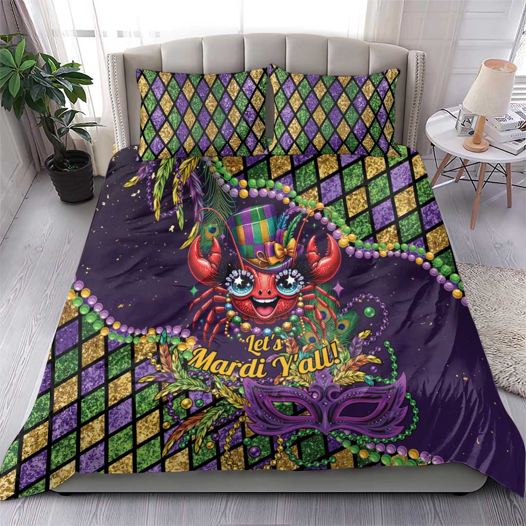 Mardi Gras Crawfish Bedding Set Let's Mardi Y'all - Wonder Print Shop