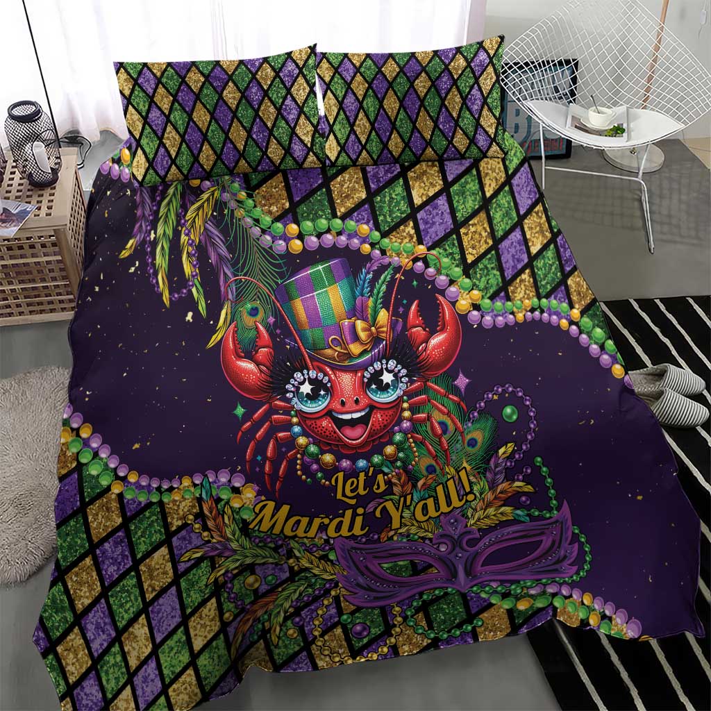 Mardi Gras Crawfish Bedding Set Let's Mardi Y'all - Wonder Print Shop