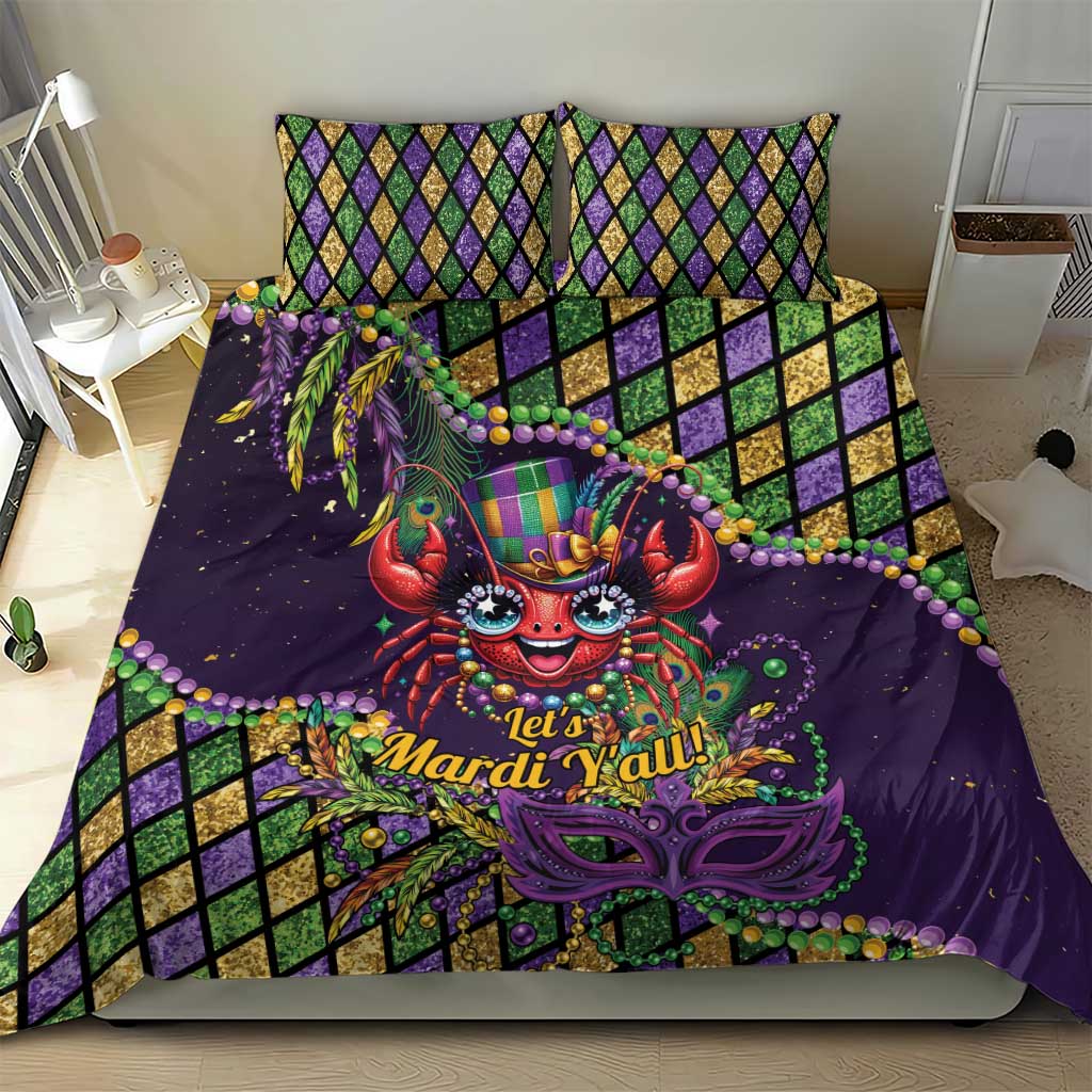 Mardi Gras Crawfish Bedding Set Let's Mardi Y'all - Wonder Print Shop