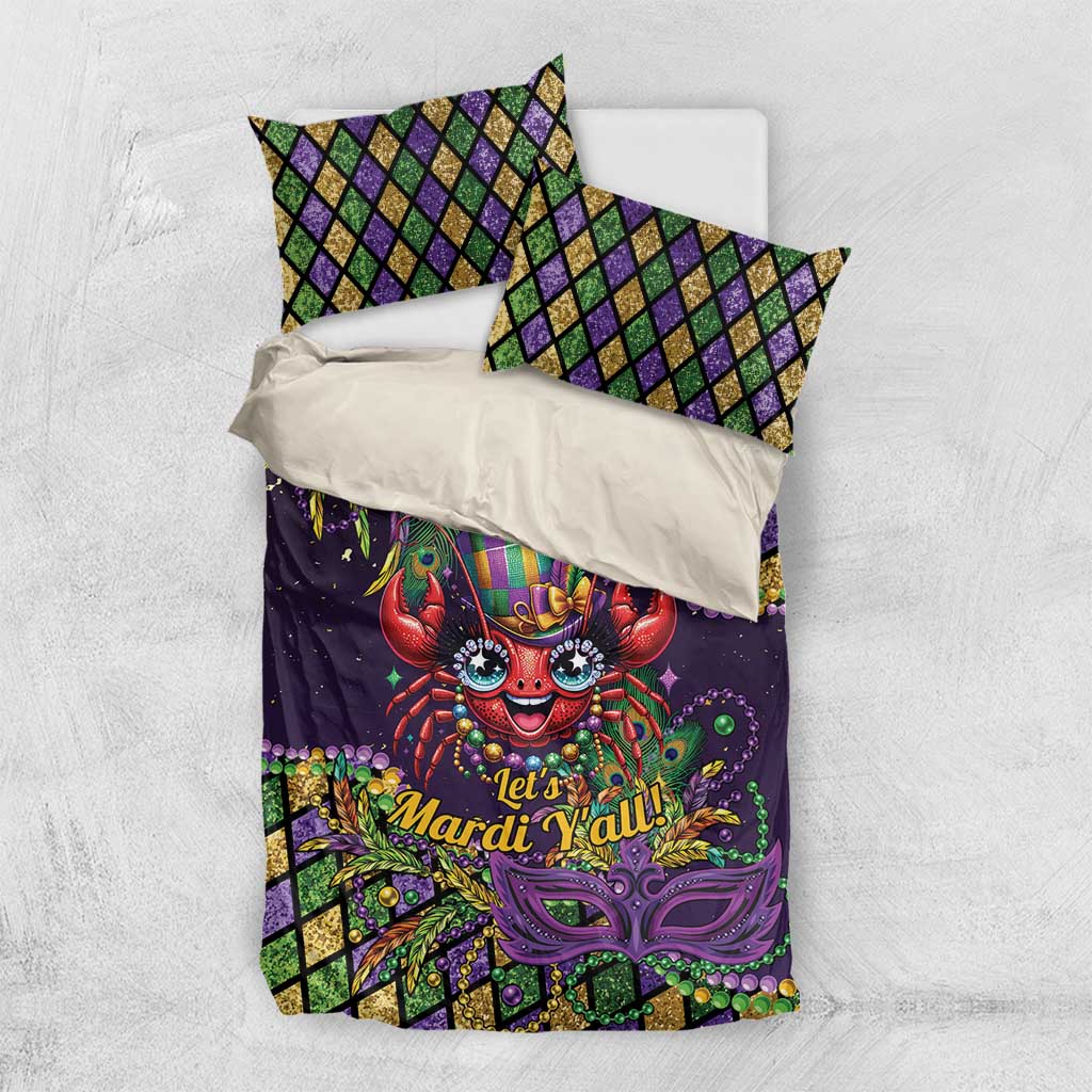 Mardi Gras Crawfish Bedding Set Let's Mardi Y'all - Wonder Print Shop
