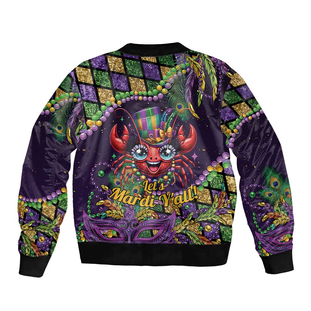 Mardi Gras Crawfish Bomber Jacket Let's Mardi Y'all - Wonder Print Shop