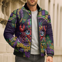 Mardi Gras Crawfish Bomber Puffer Jacket Let's Mardi Y'all - Wonder Print Shop