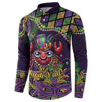 Mardi Gras Crawfish Button Sweatshirt Let's Mardi Y'all - Wonder Print Shop