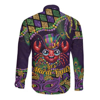 Mardi Gras Crawfish Long Sleeve Button Shirt Let's Mardi Y'all - Wonder Print Shop
