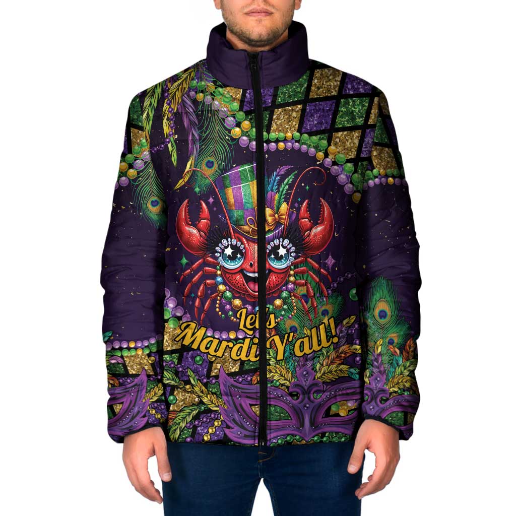Mardi Gras Crawfish Padded Jacket Let's Mardi Y'all - Wonder Print Shop