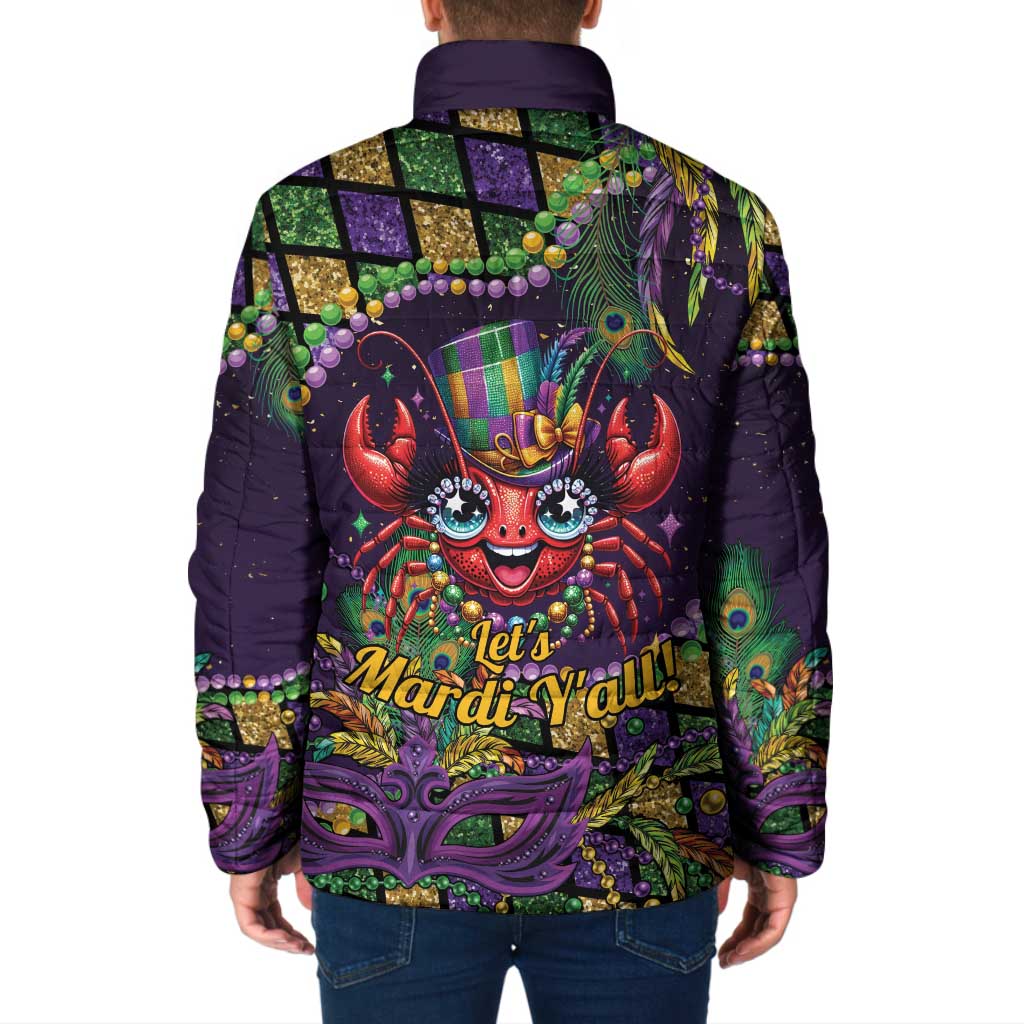 Mardi Gras Crawfish Padded Jacket Let's Mardi Y'all - Wonder Print Shop