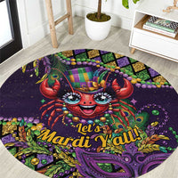 Mardi Gras Crawfish Round Carpet Let's Mardi Y'all - Wonder Print Shop