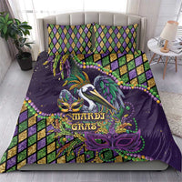 Mardi Gras Pelican Bedding Set Crowned Feathers Carnival Reign - Wonder Print Shop