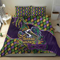 Mardi Gras Pelican Bedding Set Crowned Feathers Carnival Reign - Wonder Print Shop