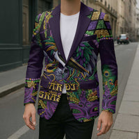 Mardi Gras Pelican Blazer Crowned Feathers Carnival Reign - Wonder Print Shop