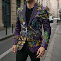 Mardi Gras Pelican Blazer Crowned Feathers Carnival Reign - Wonder Print Shop