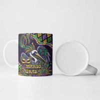 Mardi Gras Pelican Ceramic Mug Crowned Feathers Carnival Reign - Wonder Print Shop