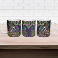 Mardi Gras Pelican Ceramic Mug Crowned Feathers Carnival Reign - Wonder Print Shop