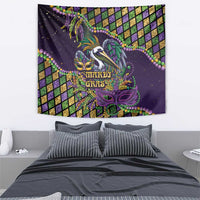 Mardi Gras Pelican Tapestry Crowned Feathers Carnival Reign - Wonder Print Shop