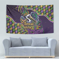 Mardi Gras Pelican Tapestry Crowned Feathers Carnival Reign - Wonder Print Shop