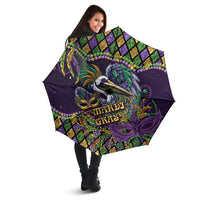 Mardi Gras Pelican Umbrella Crowned Feathers Carnival Reign - Wonder Print Shop
