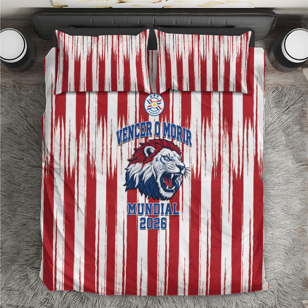 Paraguay Football Mundial 2026 Bedding Set Lion Vencer O Morir Supporter