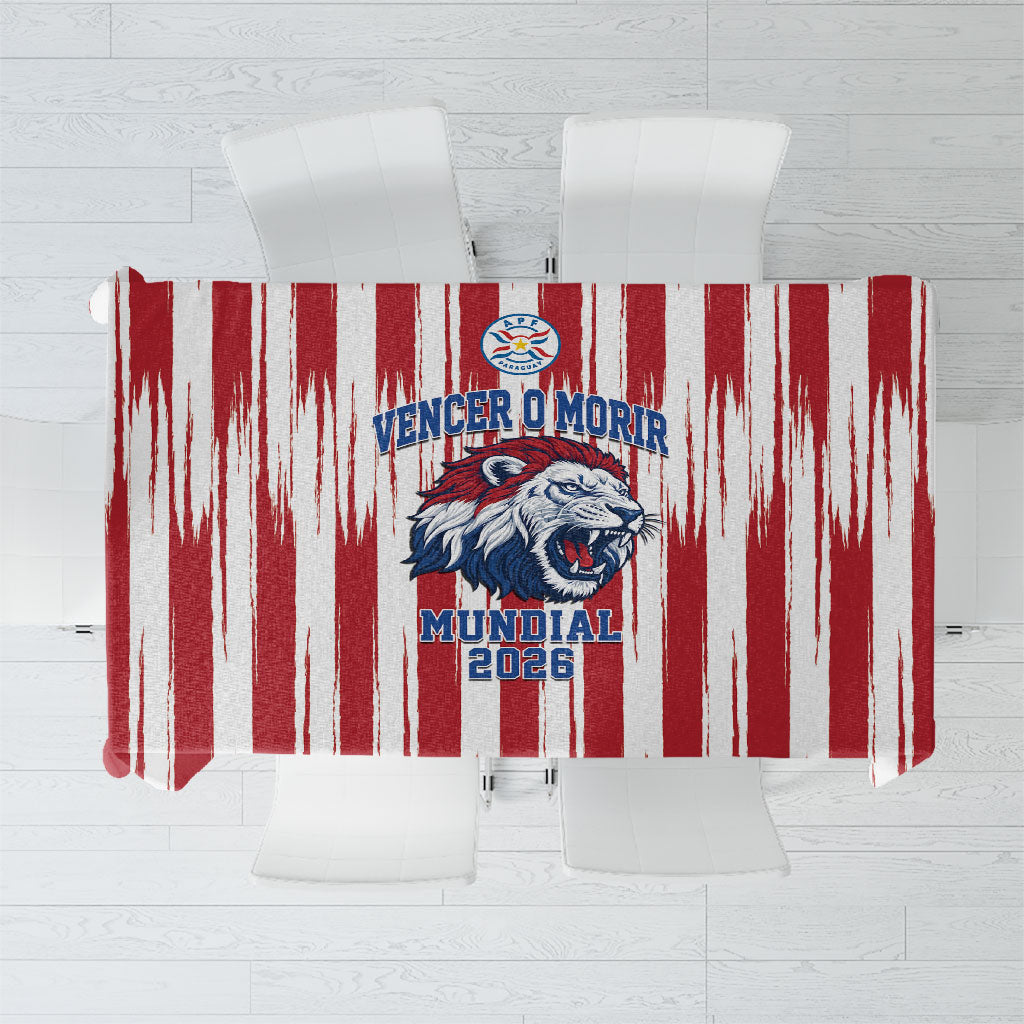 Paraguay Football Mundial 2026 Tablecloth Lion Vencer O Morir Supporter