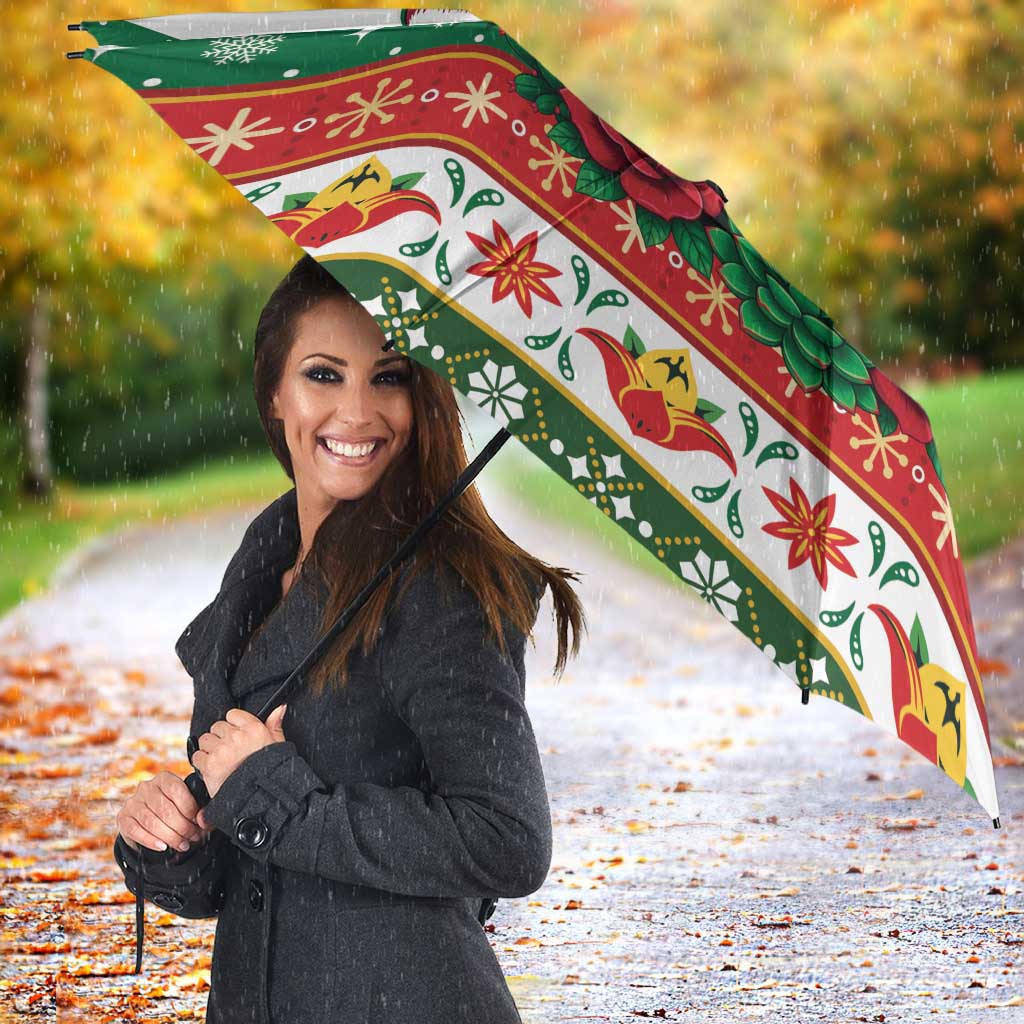 Mexico Christmas Umbrella Cute Axolotl with Flag Style - Wonder Print Shop