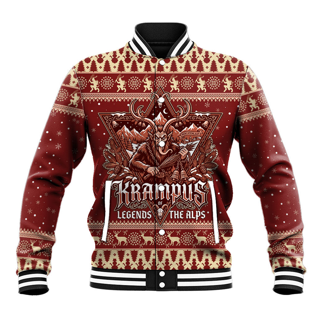 Austria Christmas Baseball Jacket Krampus Legends of the Alps