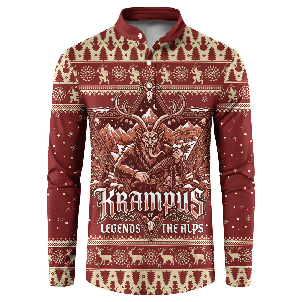 Austria Christmas Button Sweatshirt Krampus Legends of the Alps