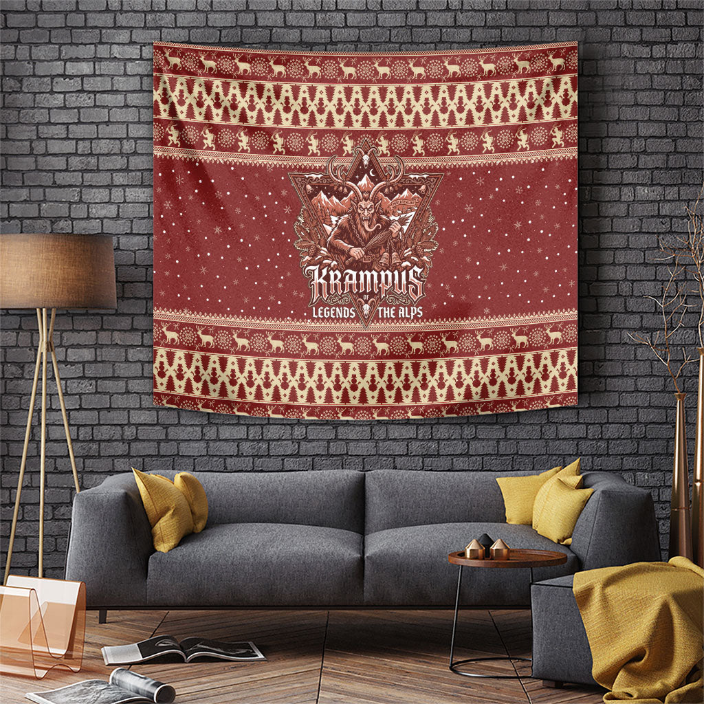 Austria Christmas Tapestry Krampus Legends of the Alps