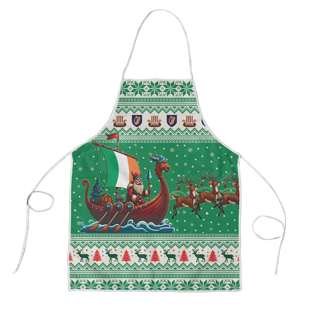 Ireland Viking Santa Christmas Apron Funny Reindeer Norse Xmas - Wonder Print Shop