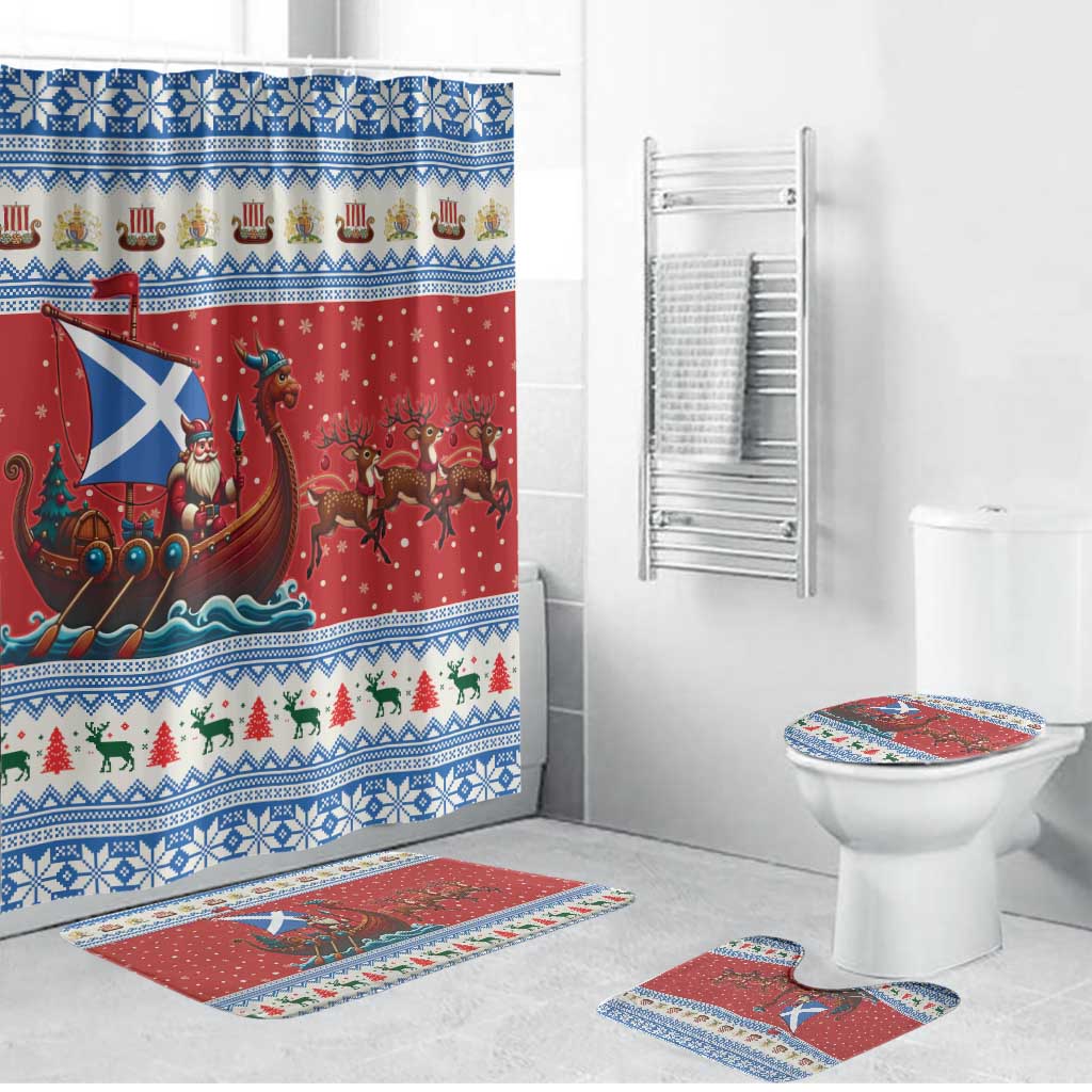 Scotland Viking Santa Christmas Bathroom Set Funny Reindeer Norse Xmas - Wonder Print Shop