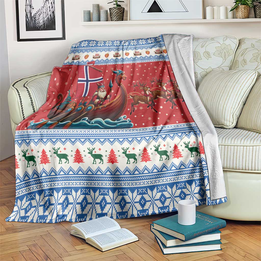 Norway Viking Santa Christmas Blanket Funny Reindeer Norse Xmas - Wonder Print Shop