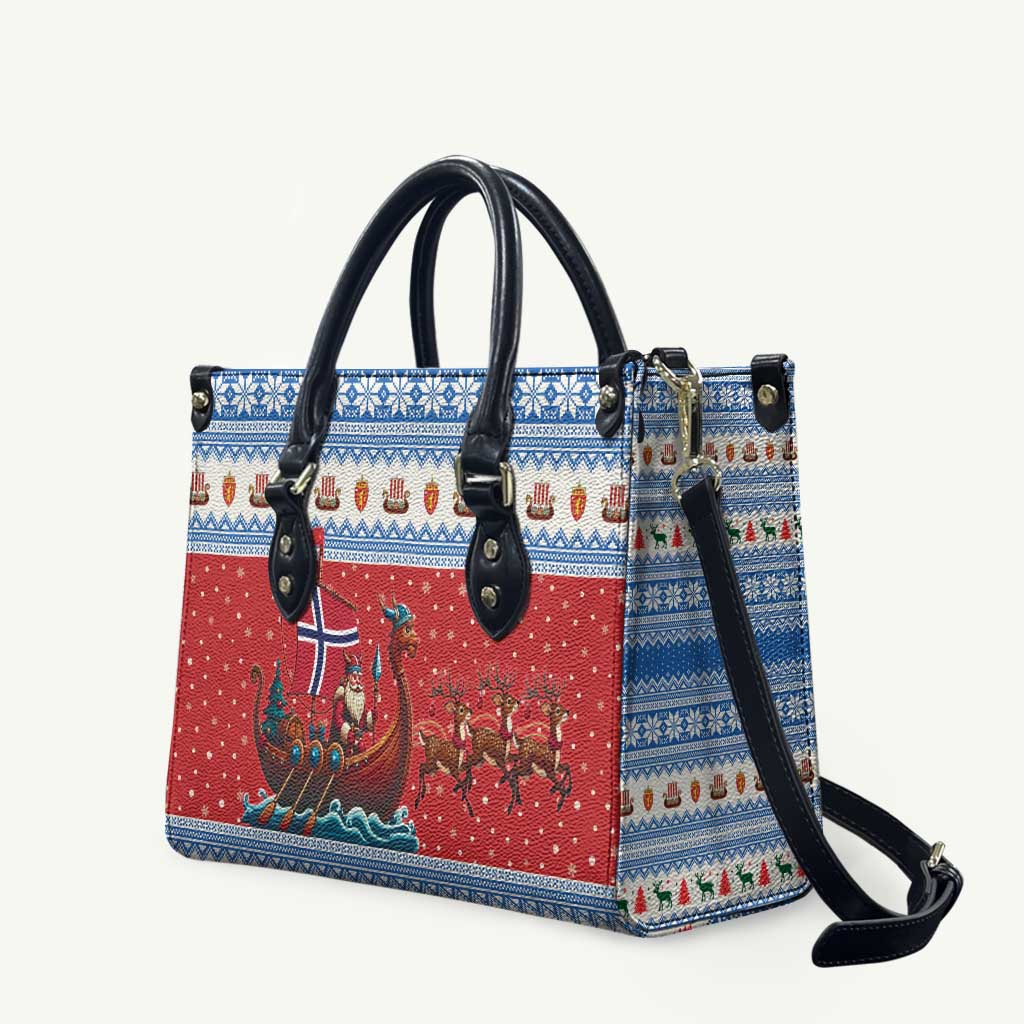 Norway Viking Santa Christmas Leather Bag Funny Reindeer Norse Xmas - Wonder Print Shop