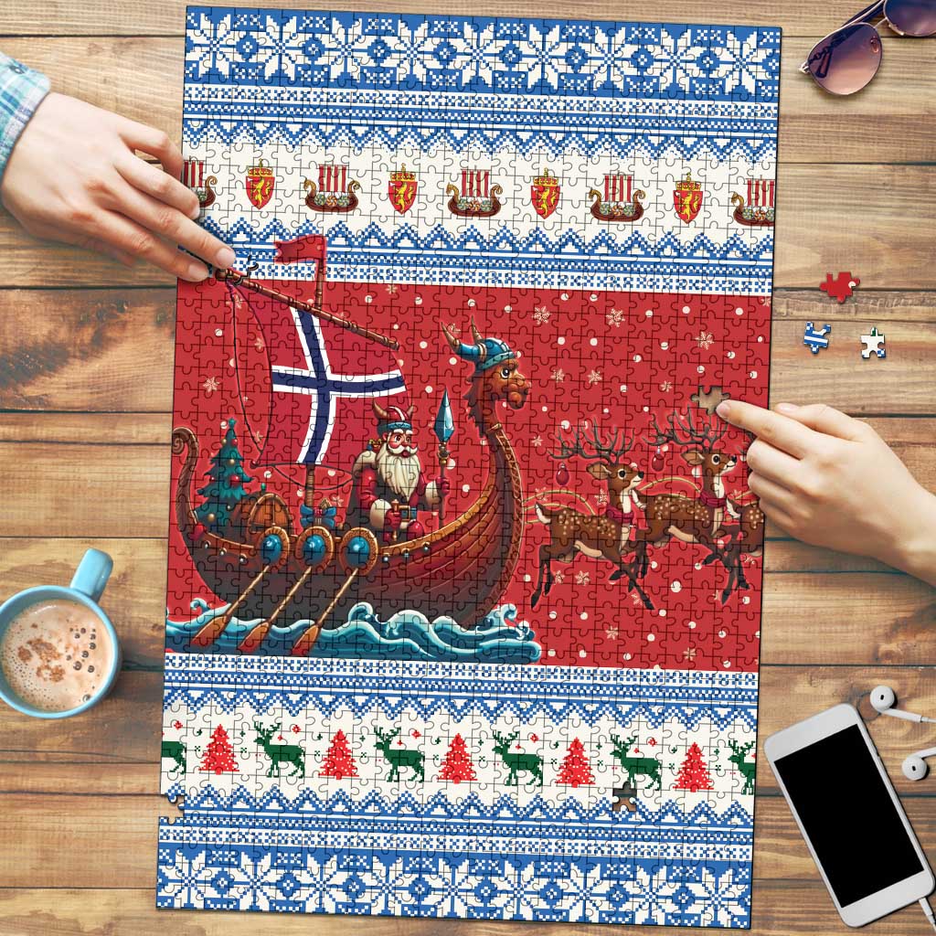Norway Viking Santa Christmas Puzzle Funny Reindeer Norse Xmas - Wonder Print Shop