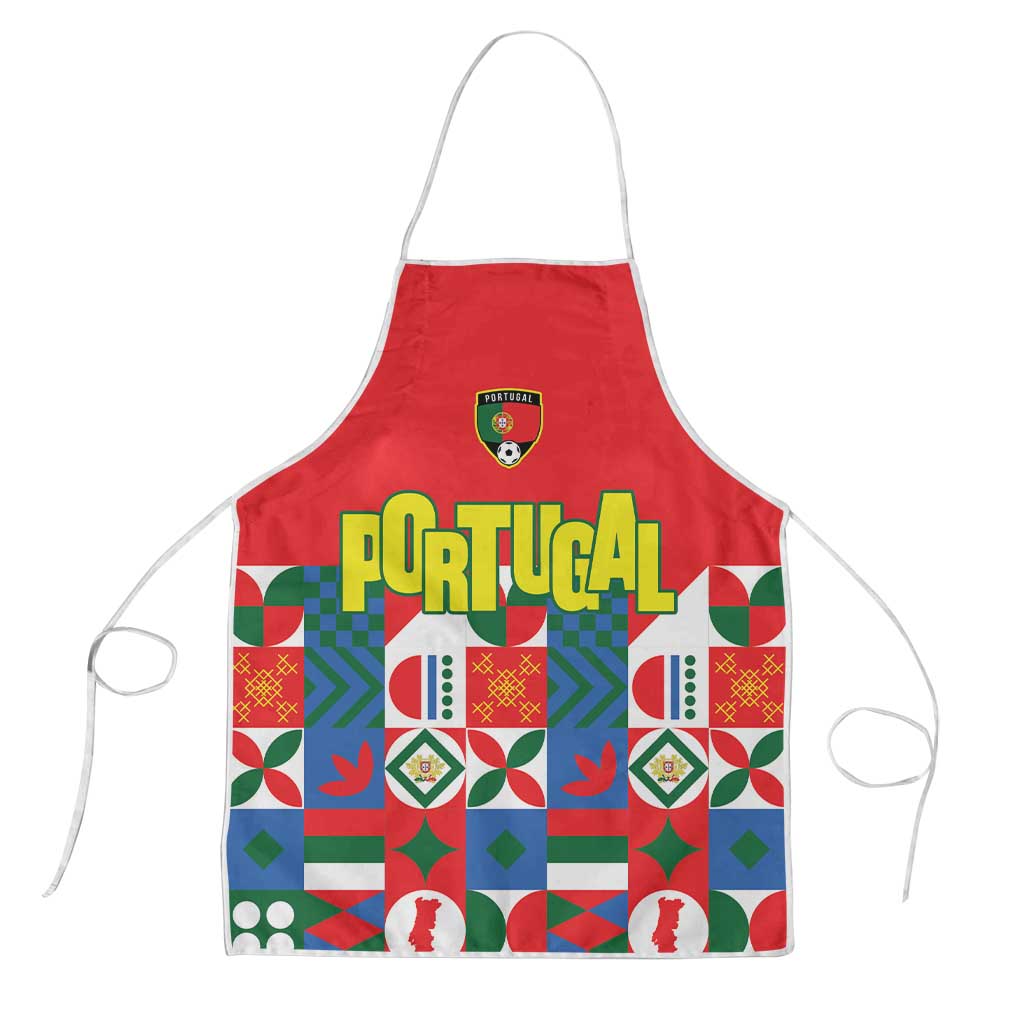 Portugal Football Apron Patchwork National Flag Design - Wonder Print Shop
