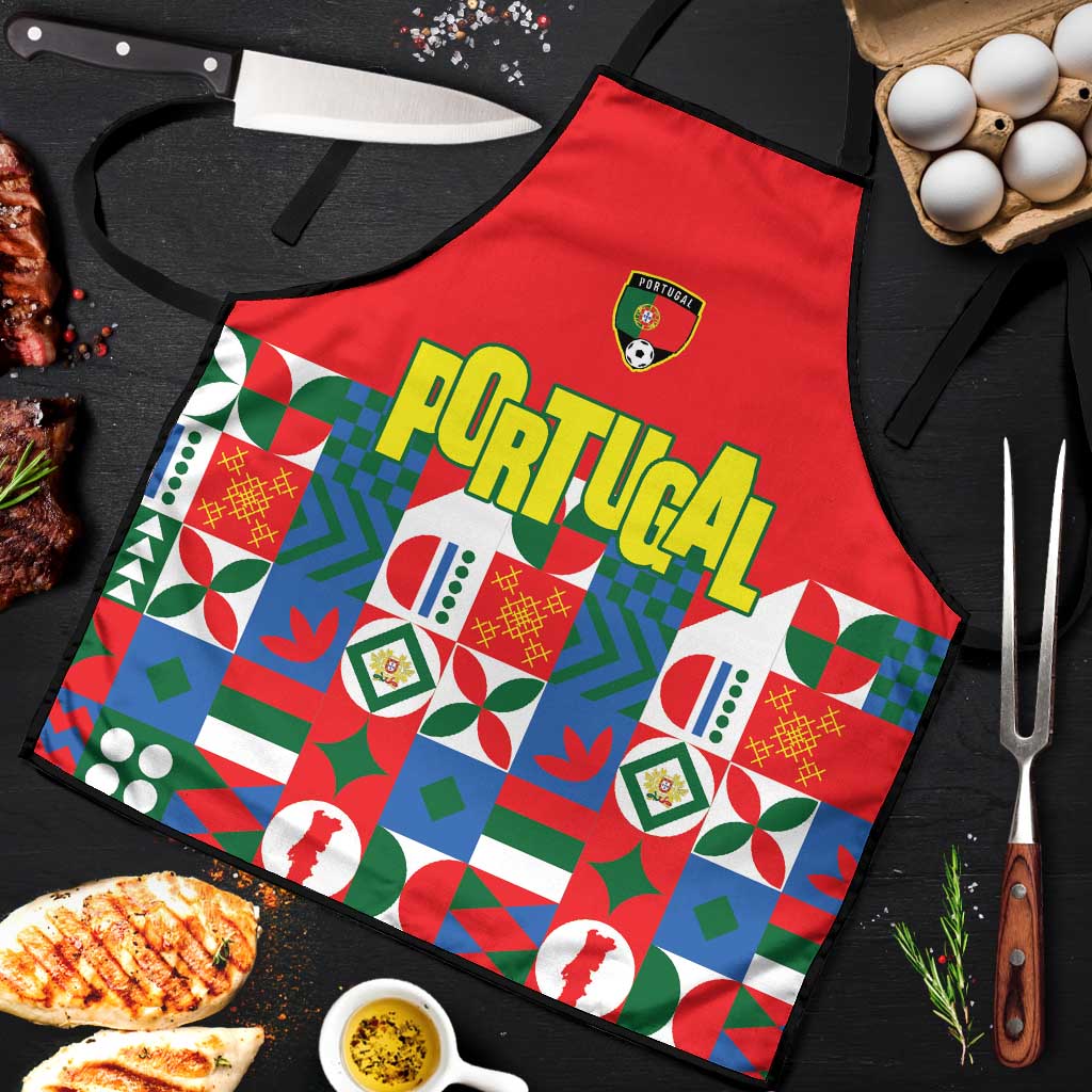 Portugal Football Apron Patchwork National Flag Design - Wonder Print Shop