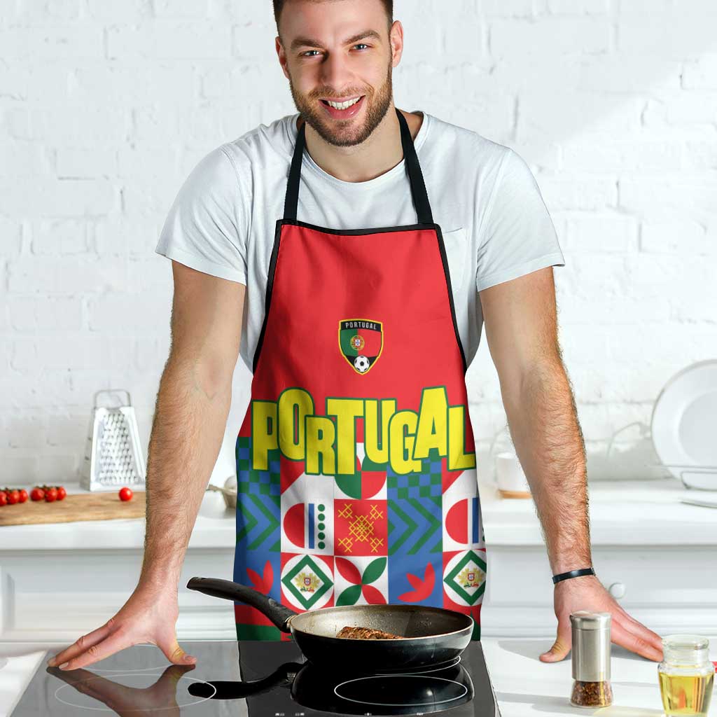 Portugal Football Apron Patchwork National Flag Design - Wonder Print Shop
