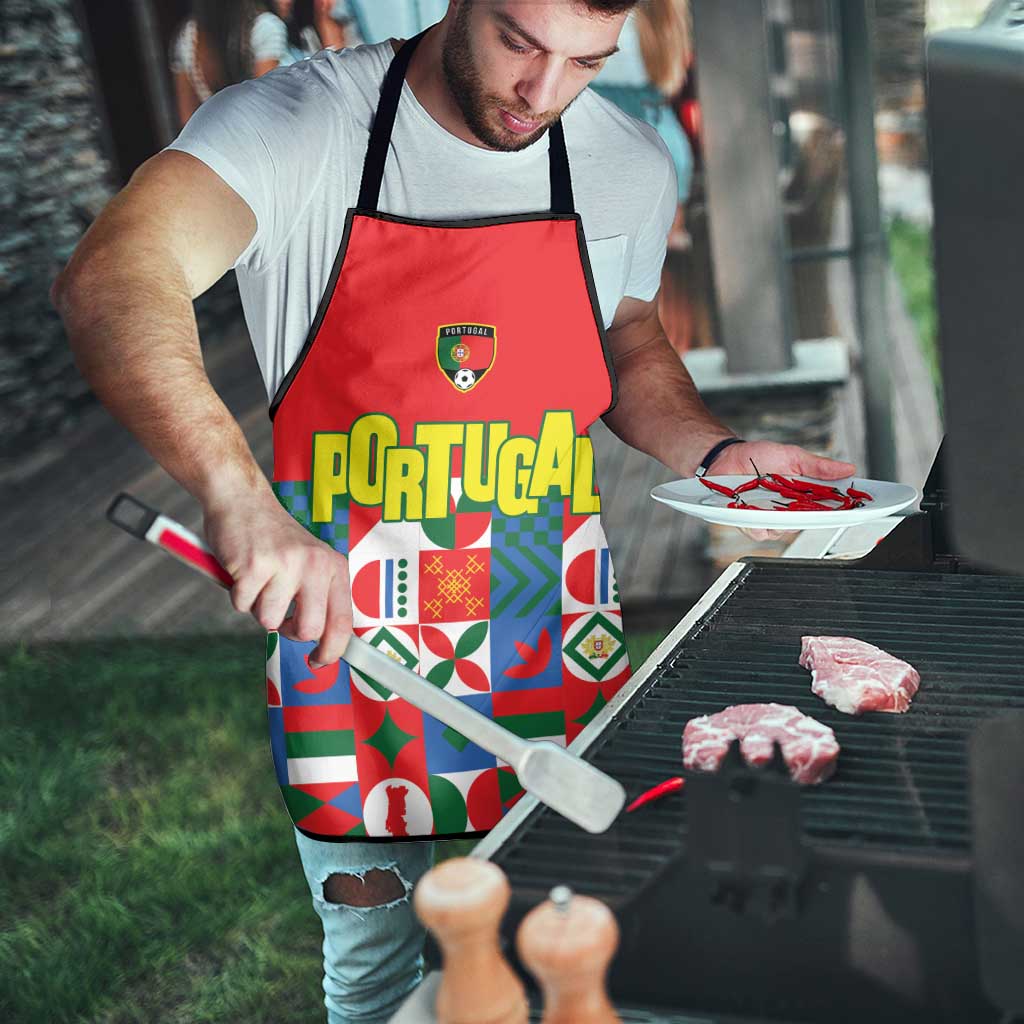 Portugal Football Apron Patchwork National Flag Design - Wonder Print Shop
