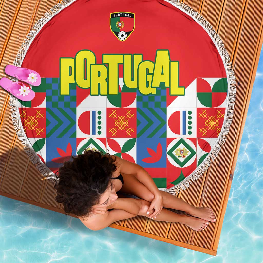 Portugal Football Beach Blanket Patchwork National Flag Design - Wonder Print Shop