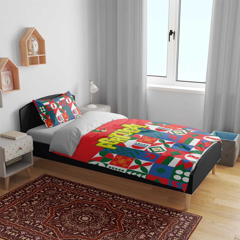 Portugal Football Bedding Set Patchwork National Flag Design - Wonder Print Shop