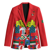 Portugal Football Blazer Patchwork National Flag Design - Wonder Print Shop