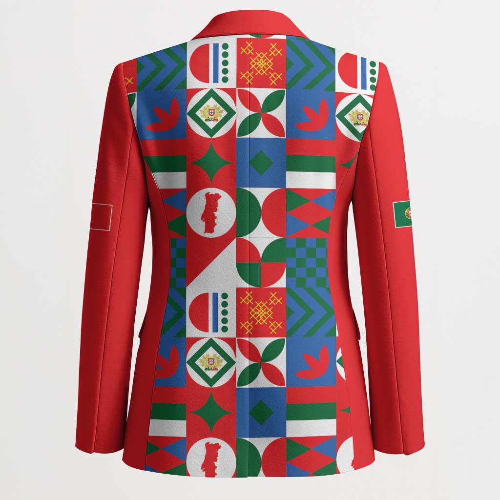 Portugal Football Blazer Patchwork National Flag Design - Wonder Print Shop