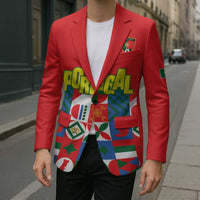 Portugal Football Blazer Patchwork National Flag Design - Wonder Print Shop