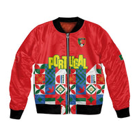 Portugal Football Bomber Jacket Patchwork National Flag Design - Wonder Print Shop