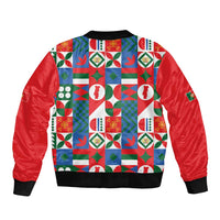 Portugal Football Bomber Jacket Patchwork National Flag Design - Wonder Print Shop